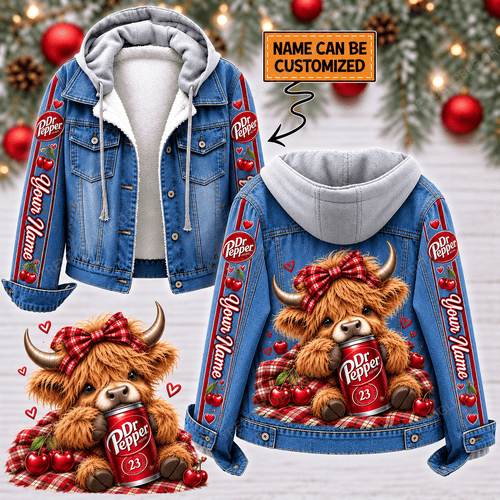 Dr Pepper - Custom Name Eeyore Designed Hooded Denim Jacket HV1