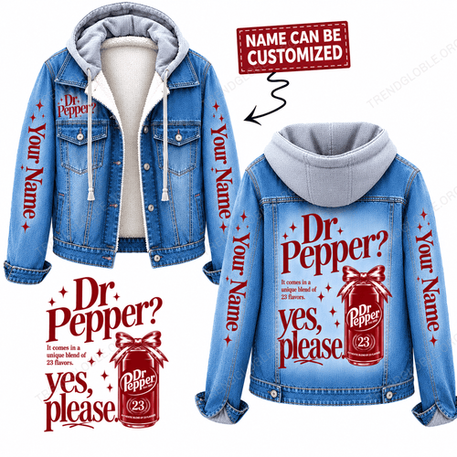 Dr Pepper - Custom Name Eeyore Designed Hooded Denim Jacket HV2