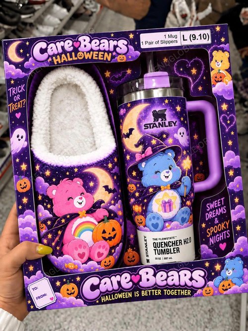 Combo Care Bear Lover Plush Slipped & Tumbler QH18