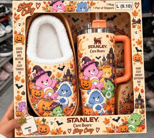 Combo Care Bear Lover Plush Slipped & Tumbler QH23