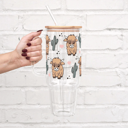 Highland Cow Glass Tumbler NDK15
