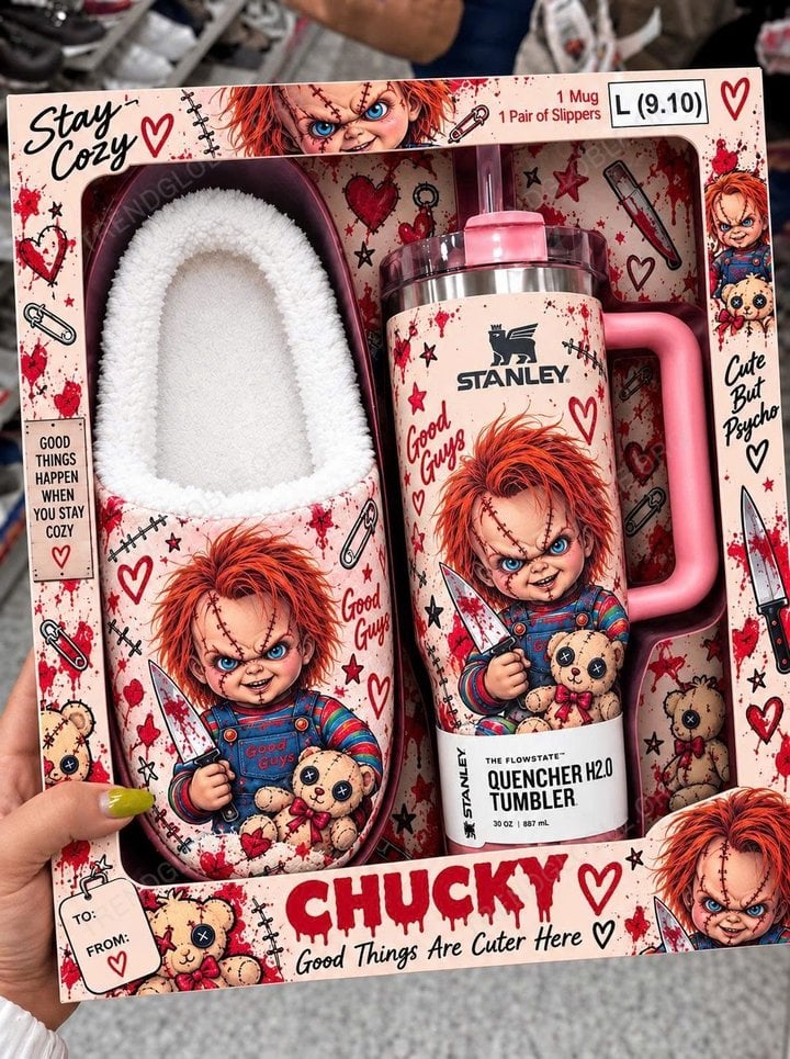 Combo Chucky Plush Slipped & Tumbler QH28