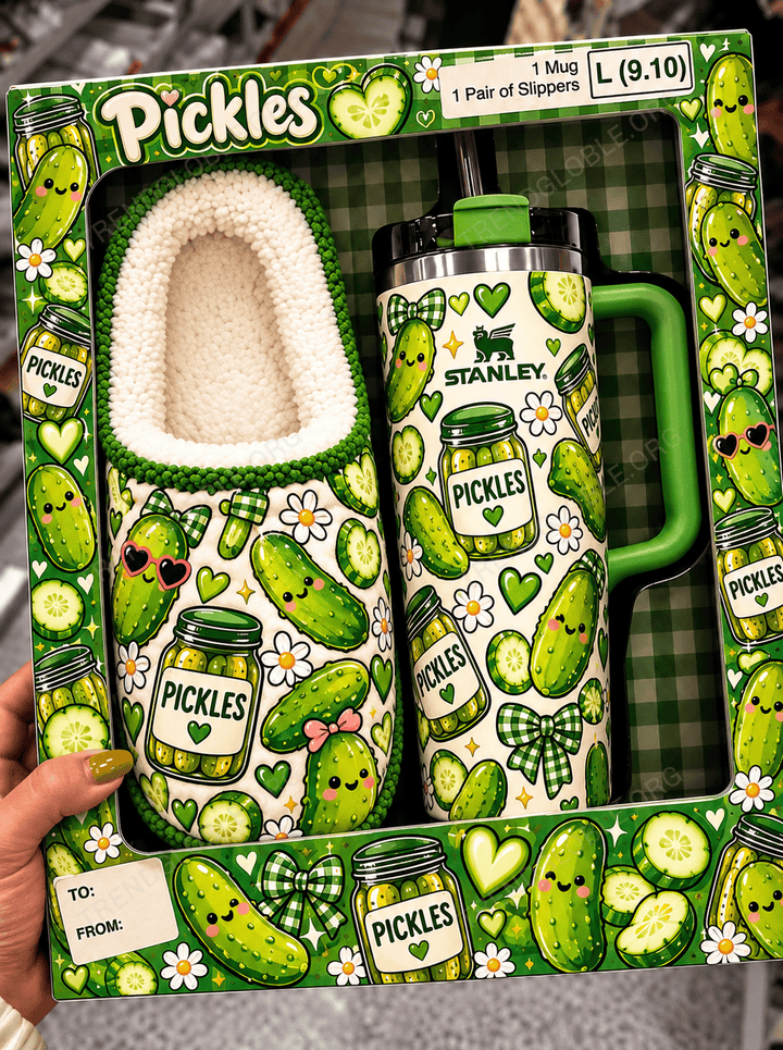 Combo Pickles Plush Slipped & Tumbler MH2