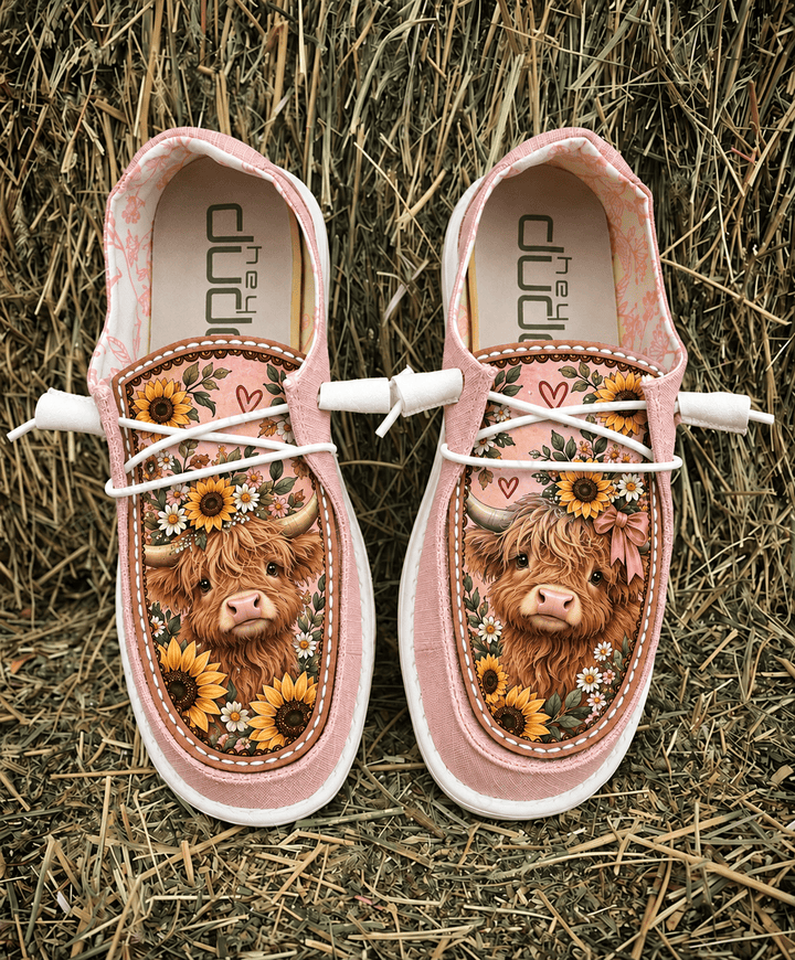Highland Cow Canvas Hey Dude Shoes NDK22
