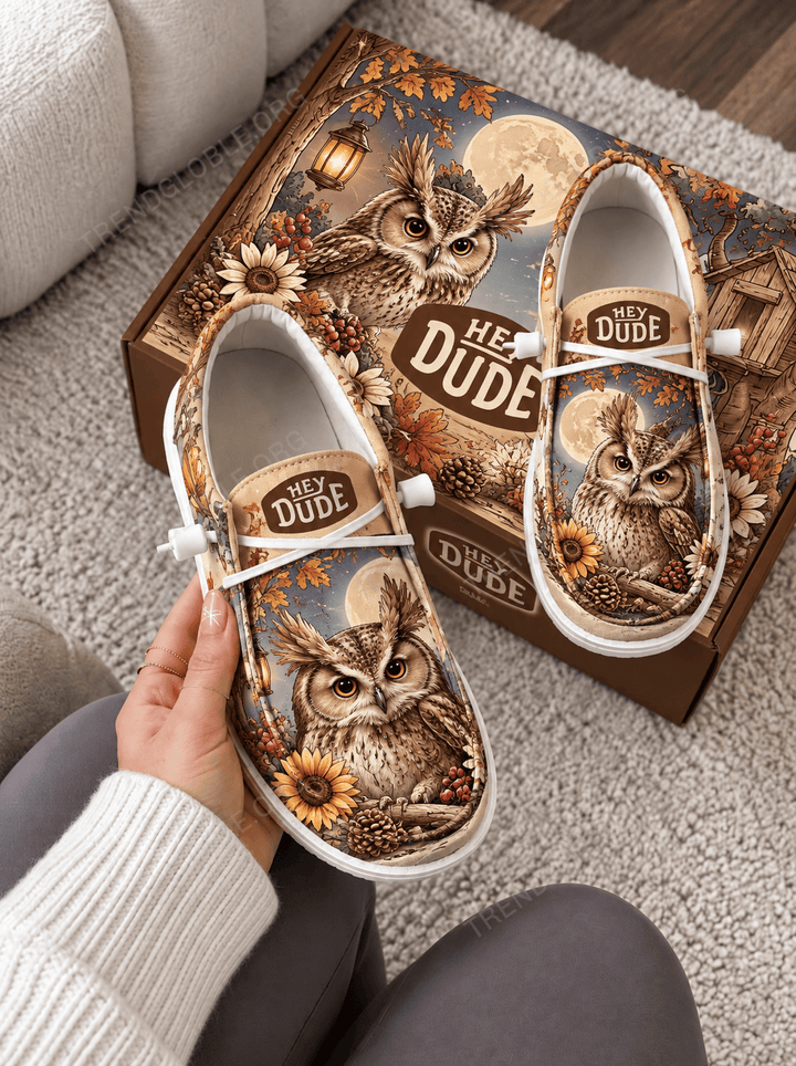 Owl Canvas Hey Dude Shoes DTT08