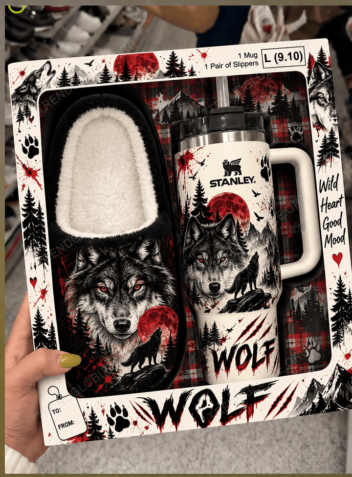 Wolf Plush Slipped & Tumbler NDK90