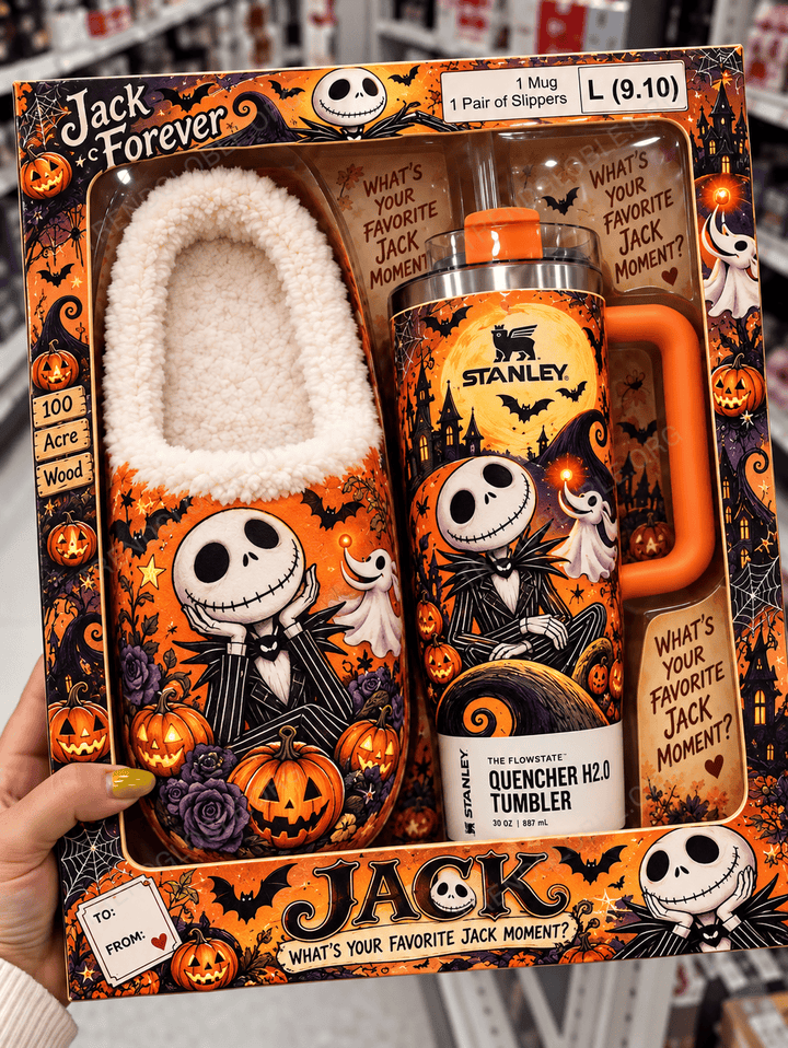Combo Jack Skellington Plush Slipped & Tumbler HH2