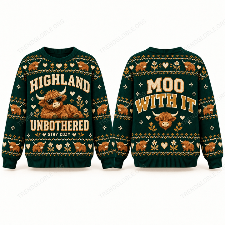 Highland Cow Ugly Sweater NDK01