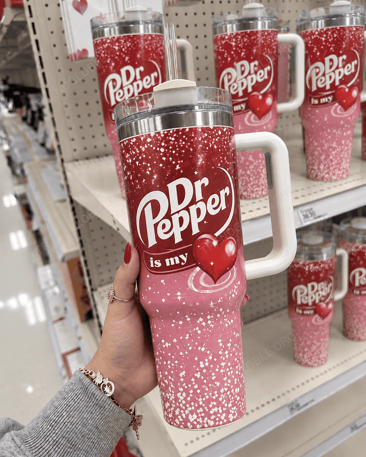 Dr Pepper Heart Tumbler 40OZ Hand Cup TRA83