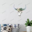 Succulent Flower Cow Skull Wall Decoration Nursery Decor Resin Ornament With Hanging Hole Bull Head Pendant Home Decoration