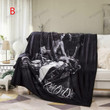 Motorcycle Skull Lovers Blanket Black Love Blanket Warm Plush Fluffy Blanket for Bedding Sofa