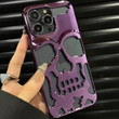 3D Hollow Skull Callous Phone Case for iPhone 14 ProMax 13 12 11 Pro Max Plus Luxury Plating Acrylic Shockproof Ghostface Cover