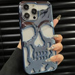 Luxury Hollow Skull Phone Case for iPhone 14 ProMax 13 12 11 Pro Max 14 Plus 13 Plating Matte Shockproof Protective soft Cover