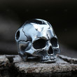 Vintage Punk Rock Evil Skull Trio Statue No See No Hear No Speak No Skeletons Skull Stainless Steel For Man