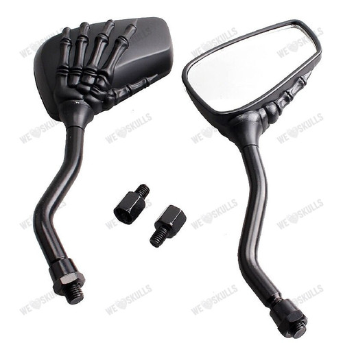 Pair Motorcycle Skull Hand Skeleton Claw Side Rear View Mirrors