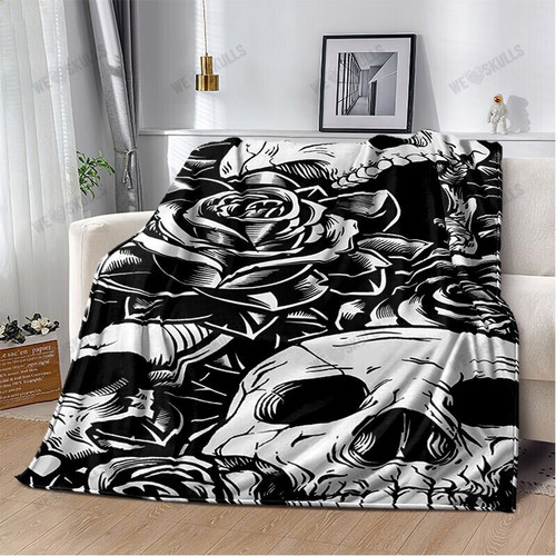 Skull trend Pattern Blanket Flannel Soft Plush Sofa Bed Throwing Blankets Anime Blanket