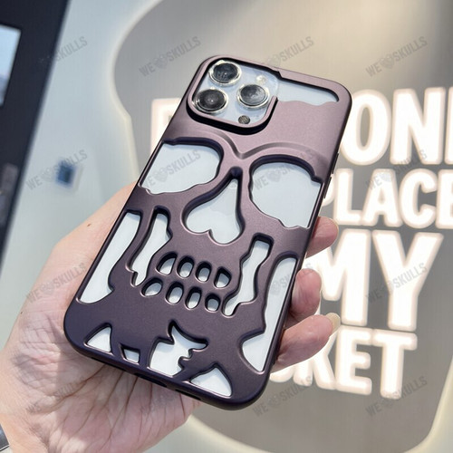 3D Skull Ghostface Phone Case for iPhone 13 14 ProMax Plus 11 12 13 Pro Max Fashion Hollow Heat Dissipation Plating Slim Cover