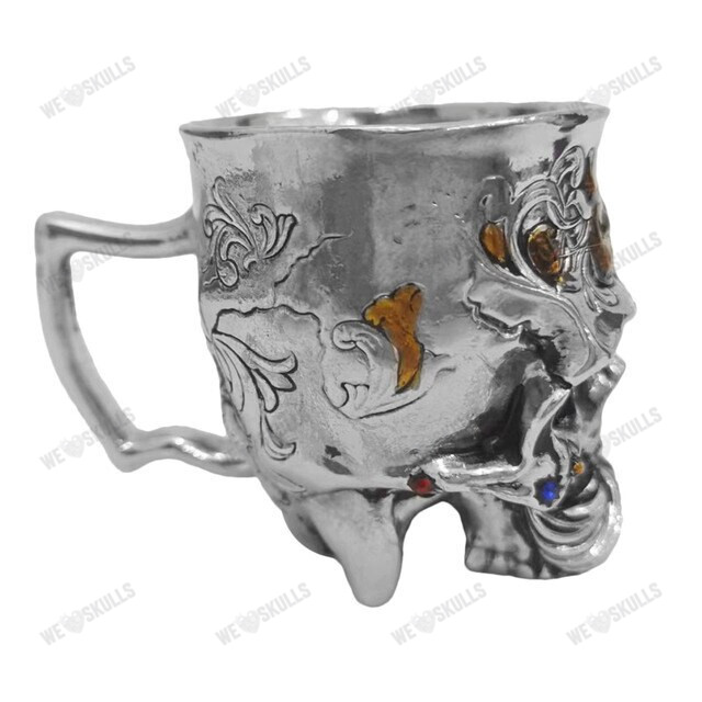 Creative Mini Skull Metal Cup Gothic Engraved Drink Cup