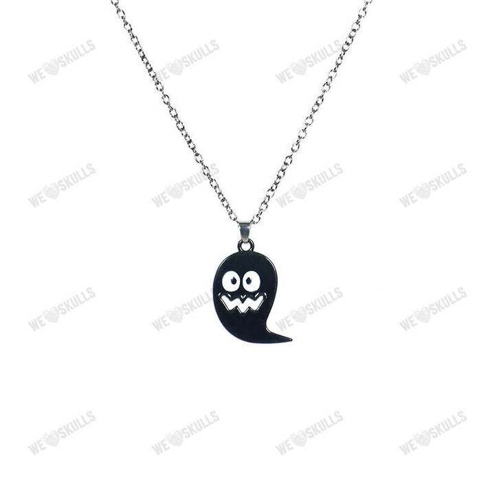Personality Metal Pumpkin Skeleton Skull Necklace for Men Women Halloween Ghost Skull Bat Pumpkin Head Necklace Party Jewelry