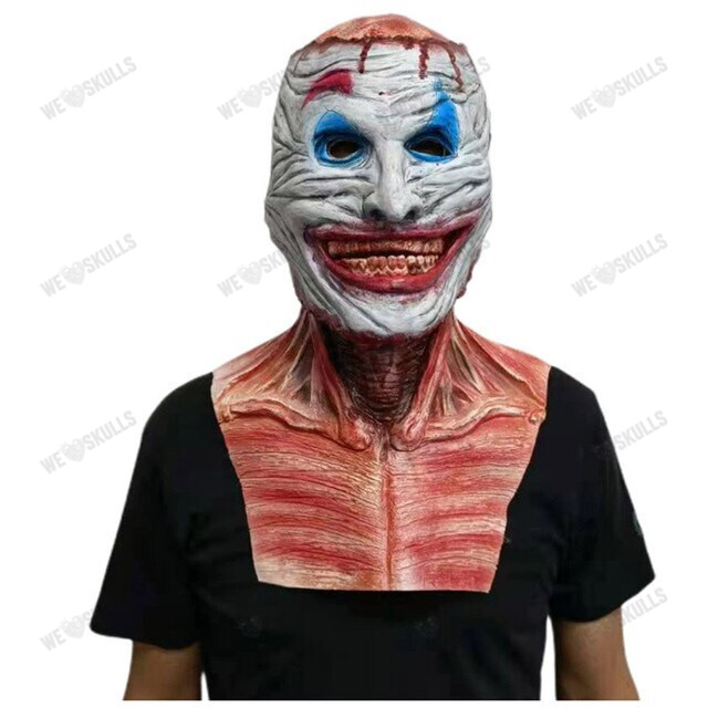 Newest Skeleton Clown Creature Mask Horror Mask Festival Party Cosplay Props Silicone Full Hat Skeleton