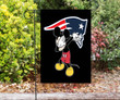 New England Patriots Mickey Logo Black Double Sided Printing Garden Flag