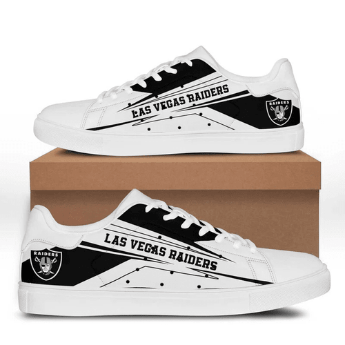 Las Vegas Raiders Mens and Womens Gift For Fan Low top Leather Skate Shoes Tennis Shoes Fashion Sneakers 9 H97