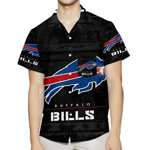 Buffalo Bills Stadium Black White 3D All Over Print Summer Beach Hawaiian Shirt With Pocket