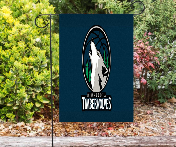 Minnesota Timberwolves Emblem v2 Double Sided Printing Garden Flag