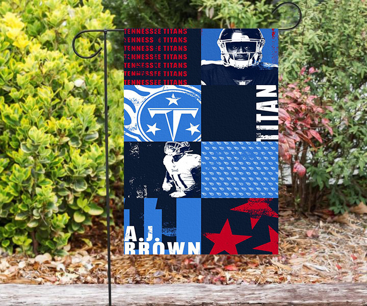 Tennessee Titans A J Brown1 Double Sided Printing Garden Flag