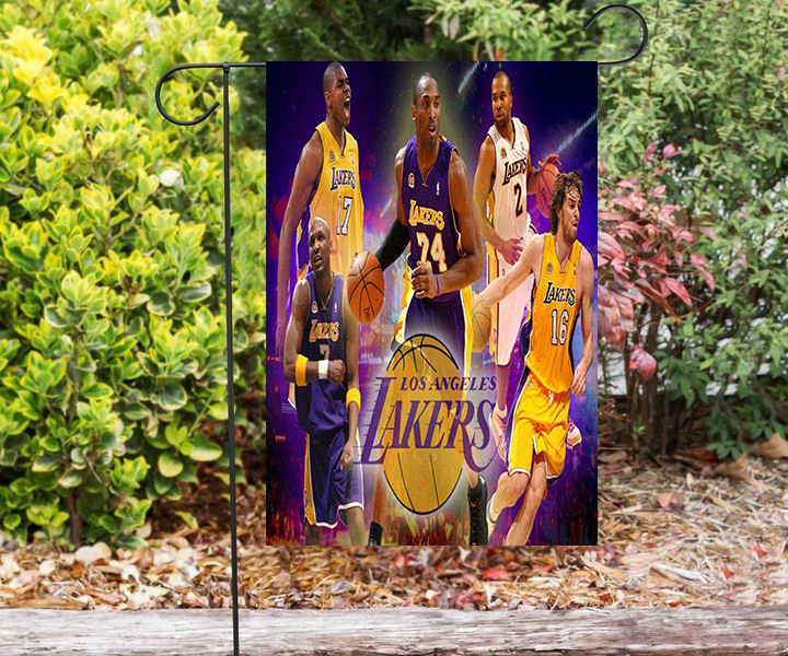 Los Angeles Lakers Players p2 Double Sided Printing Garden Flag
