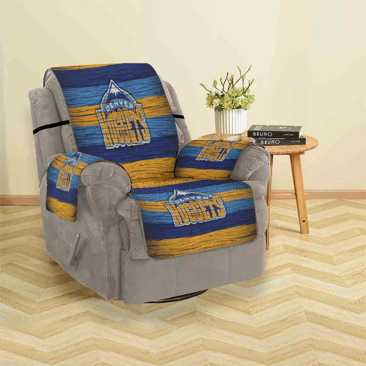 Denver Nuggets Yellow Navy Blue Wood Sofa Protector Slip Cover
