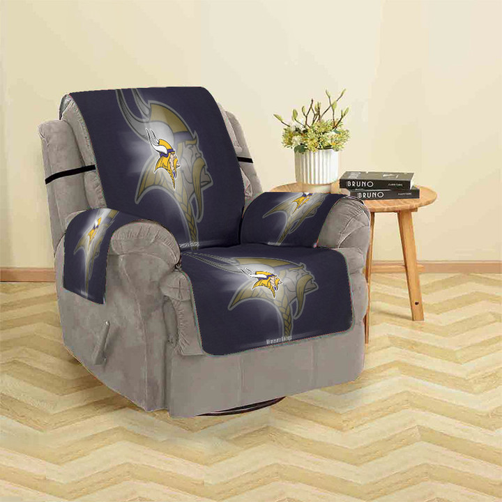 Minnesota Vikings Emblem v3 Sofa Protector Slip Cover