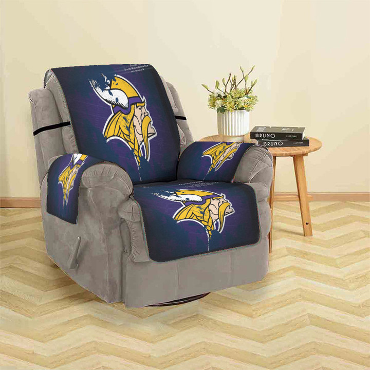 Minnesota Vikings Emblem Stadium Sofa Protector Slip Cover