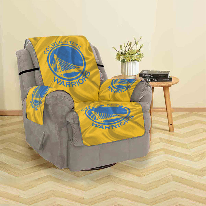 Golden State Warriors Emblem Texture Painting Sofa Protector Slip Cover
