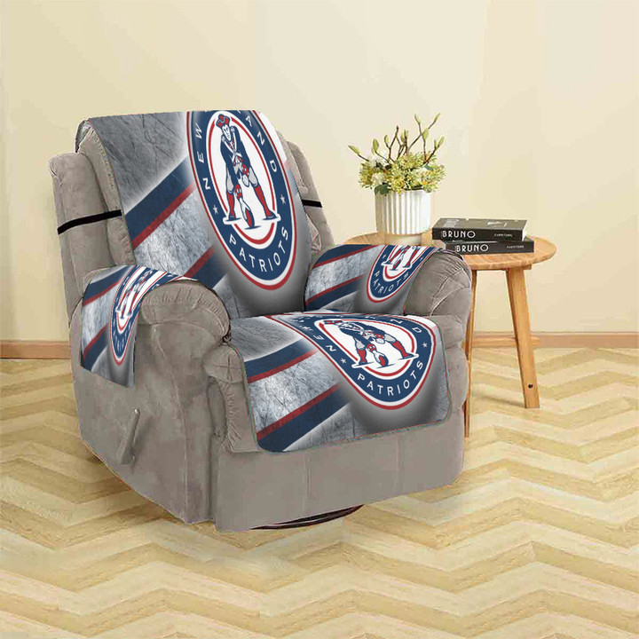 New England Patriots Logo Pat Gray Sofa Protector Slip Cover