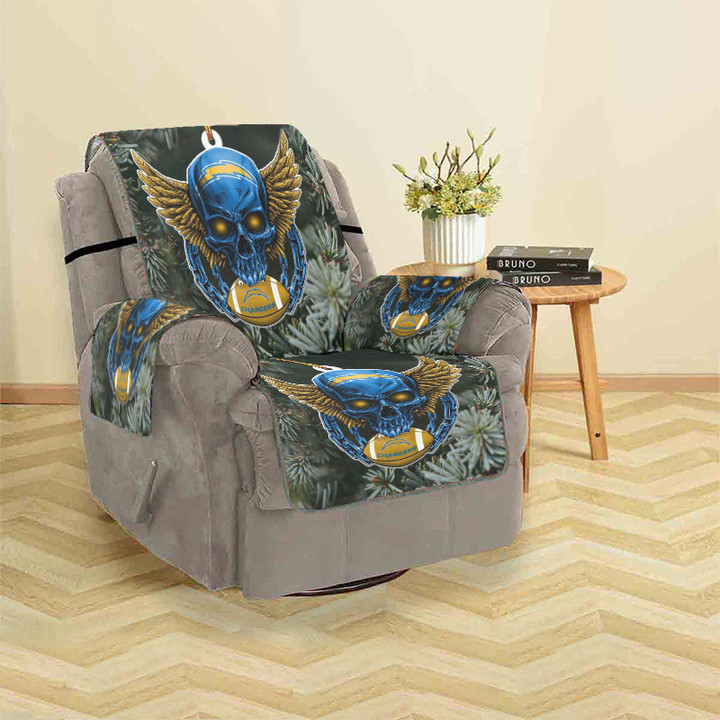Los Angeles Chargers Skull v52 Sofa Protector Slip Cover