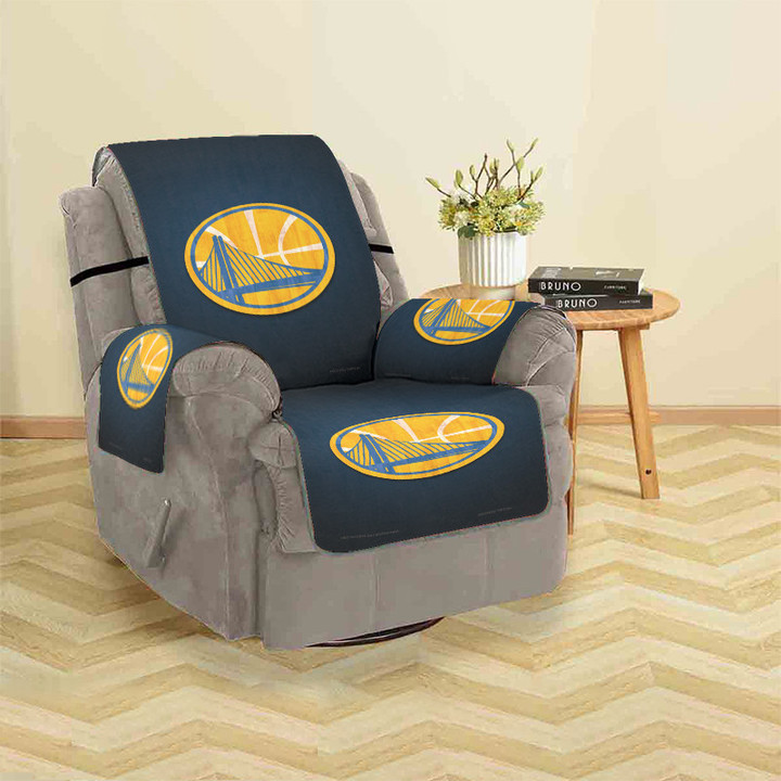 Golden State Warriors Emblem Ball Wood Sofa Protector Slip Cover