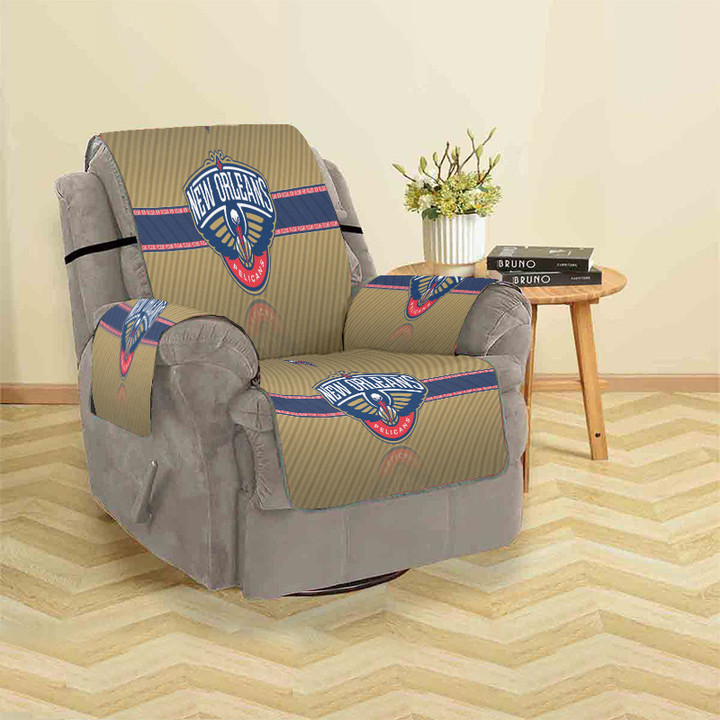 New Orleans Pelicans Emblem v15 Sofa Protector Slip Cover