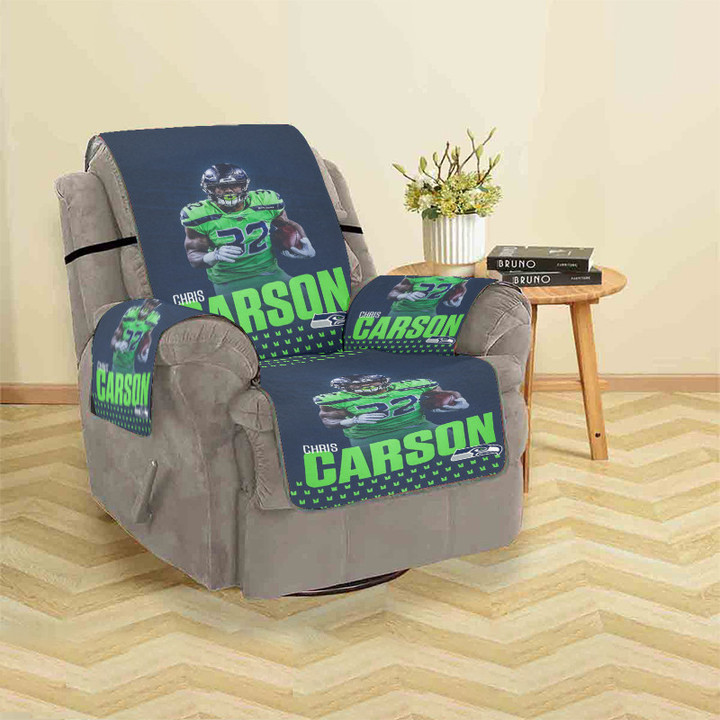 Seattle Seahawks Chris Carson1 Sofa Protector Slip Cover