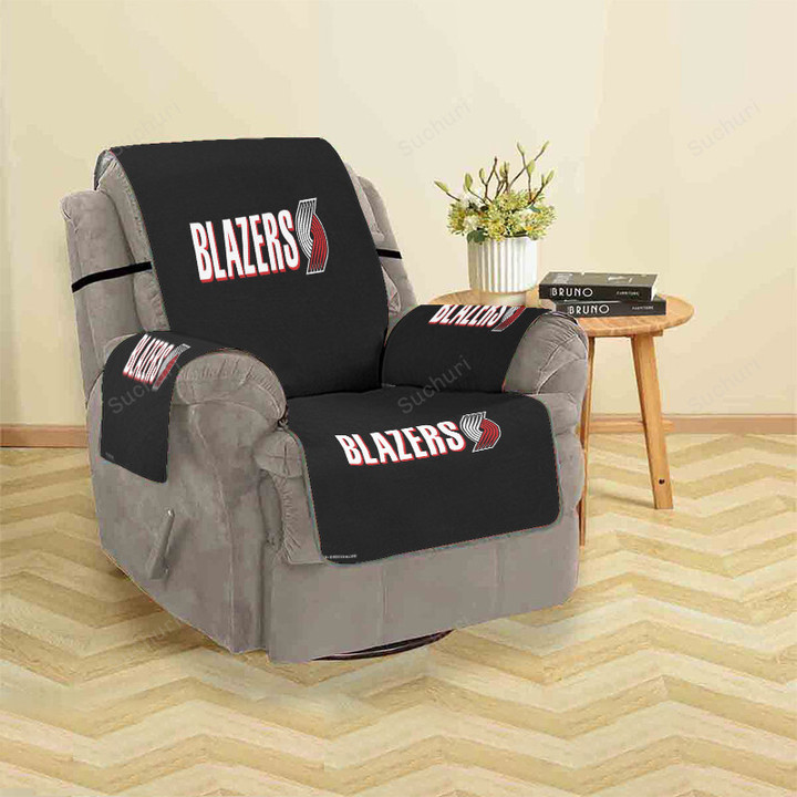 Portland Trail Blazers Black Sofa Protector Slip Cover