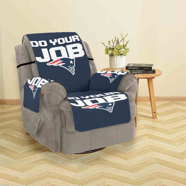 New England Patriots Do Your Job Navy Sofa Protector Slip Cover