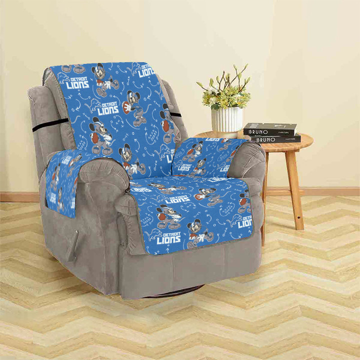 Detroit Lions Mickey Mouse Sofa Protector Slip Cover