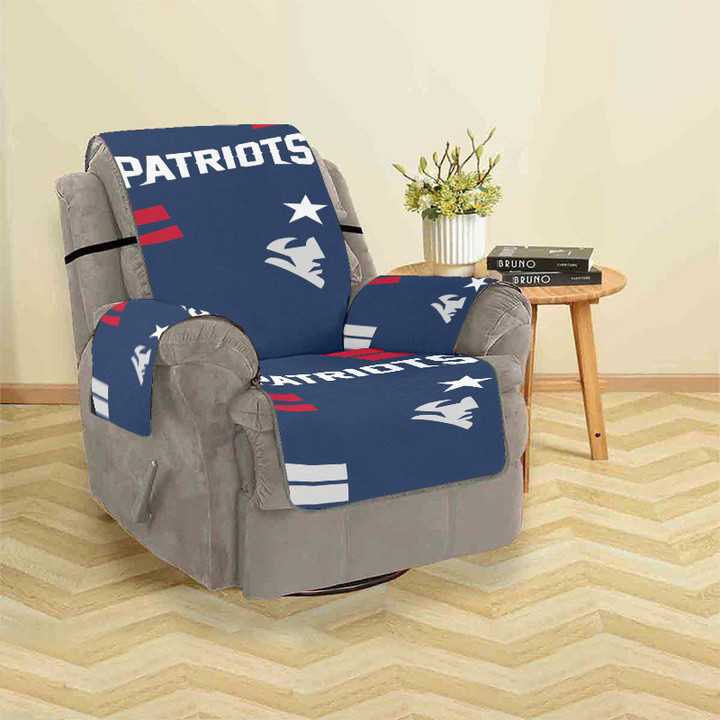New England Patriots White Face Sofa Protector Slip Cover
