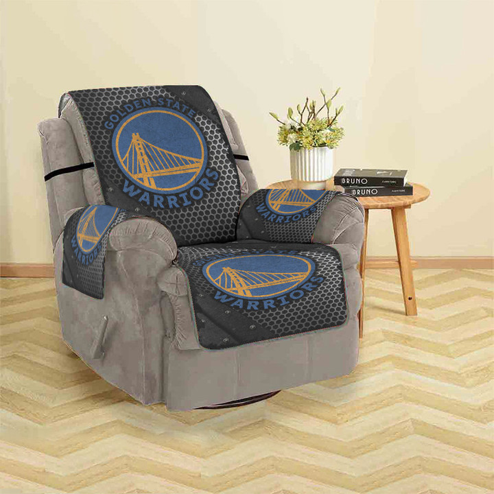 Golden State Warriors Texture Metal Pattern Sofa Protector Slip Cover