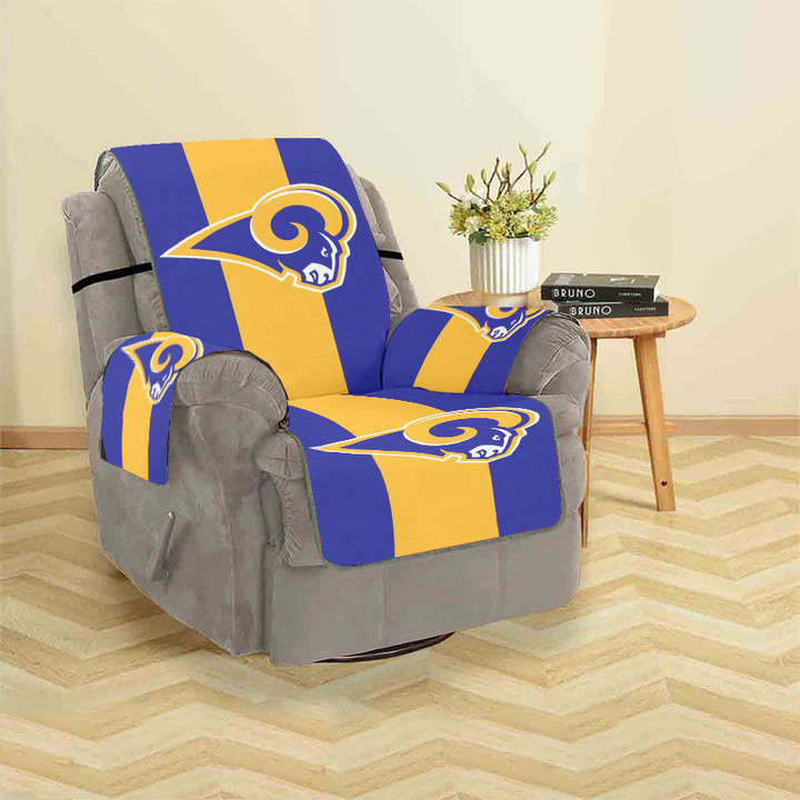 Los Angeles Rams Blue Yellow Striped Sofa Protector Slip Cover