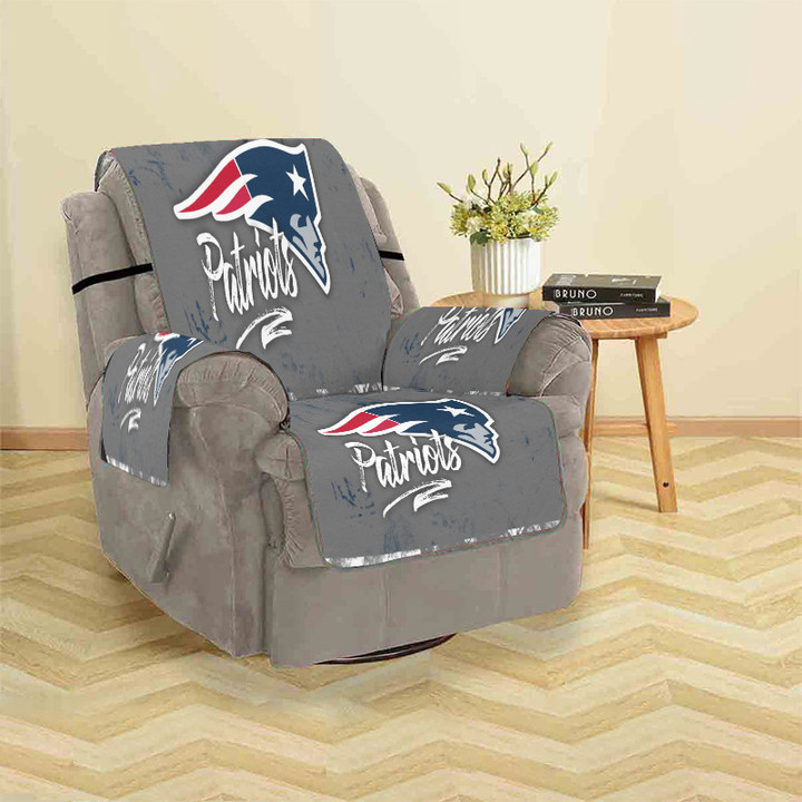 New England Patriots Gray Blue2 Sofa Protector Slip Cover