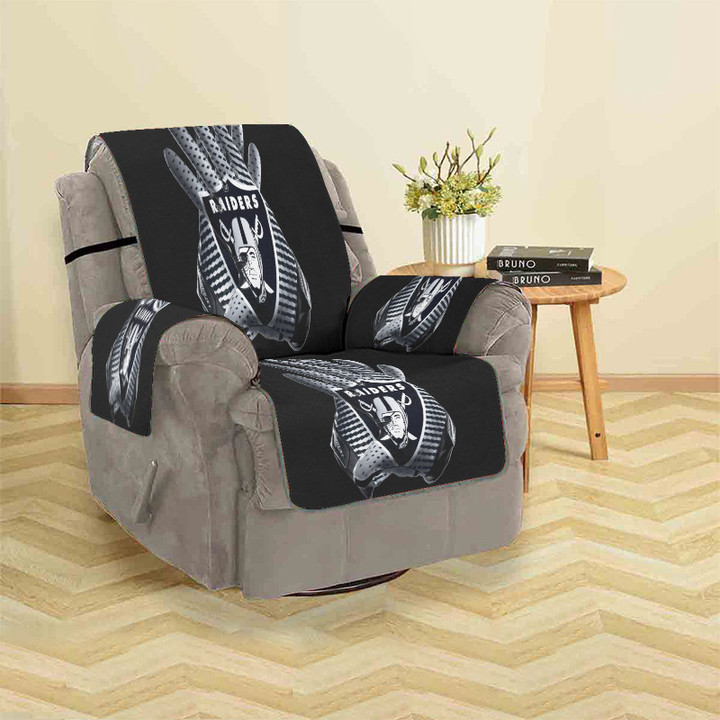 Las Vegas Raiders Logo Hand Sofa Protector Slip Cover