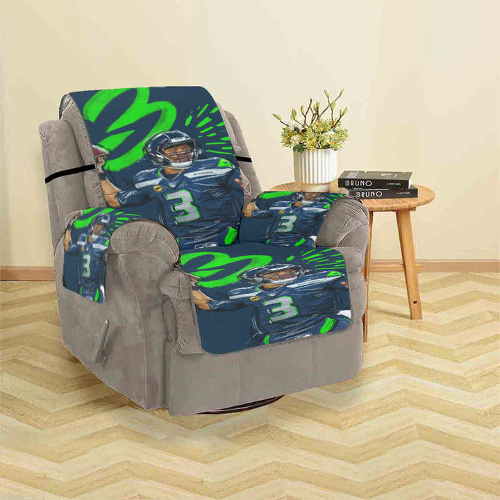 Seattle Seahawks Russell Wilson2 Sofa Protector Slip Cover
