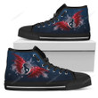 Angel Wings Houston Texans Canvas Personalized Name High Top Shoes Custom Sneakers