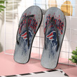 New England Patriots Painting Gray Background Gift For Fan Flip Flop Shoes